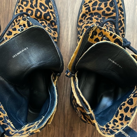 DIANE VON FURSTENBERG In Charge Leopard chunky suede Boots 9.5 - Picture 12 of 16